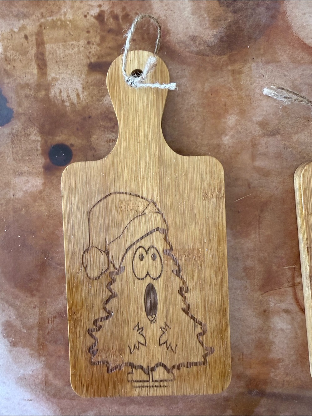 Wooden Holiday Tree Small Cutting Board - 8x3.5